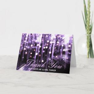 Glitzer-Scheindanken lila Confetti-Hochzeit Ihnen Dankeskarte