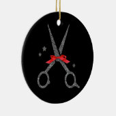 Glitzer-Schere - Friseur Stylist Weihnachten Keramik Ornament (Rechts)