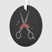 Glitzer-Schere - Friseur Stylist Weihnachten Ornament (Vorderseite)
