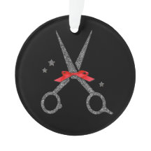 Glitzer-Schere - Friseur Stylist Weihnachten