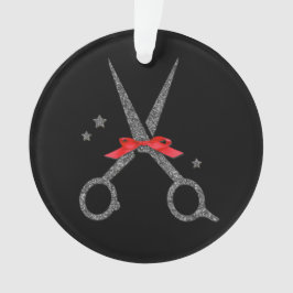 Glitzer-Schere - Friseur Stylist Weihnachten  Ornament