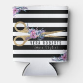 Glitzer Schere Schönheitssalon Blumenstrauß Dosenkühler (Vorderseite)