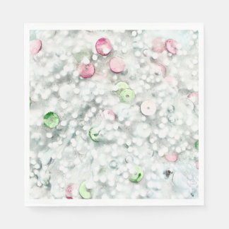 Glitzer-Schlamm-Papier-Servietten Weiß Serviette