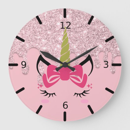 Glitzer-Schlupf Große Wanduhr (Vorderseite)