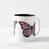 Glitzer-Schmetterling Zweifarbige Tasse (VorderseiteRechts)
