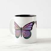 Glitzer-Schmetterling Zweifarbige Tasse (Vorderseite Links)