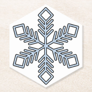Glitzer-Schneeflocke - Babyblaue Äste Untersetzer
