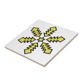 Glitzer-Schneeflocke - Gelber Stern Fliese (Seite)