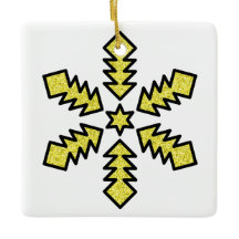 Glitzer-Schneeflocke - Gelber Stern