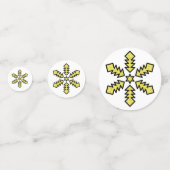 Glitzer-Schneeflocke - Gelber Stern Konfetti (Vorderseiten)