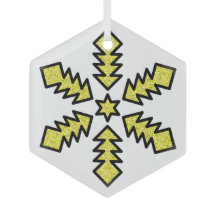 Glitzer-Schneeflocke - Gelber Stern