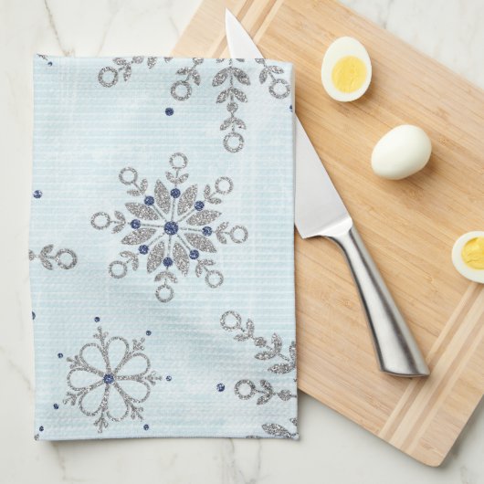 Glitzer Schneeflocken Küchentücher (Viertel Falte)