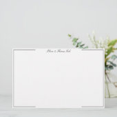 Glitzer Schneeflocken Schwarz-weiß Elegant Klassis Briefpapier (Stehend Vorderseite)