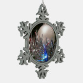 Glitzer Schneeflocken Zinn-Ornament (Links)