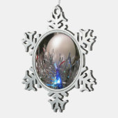 Glitzer Schneeflocken Zinn-Ornament (Rechts)