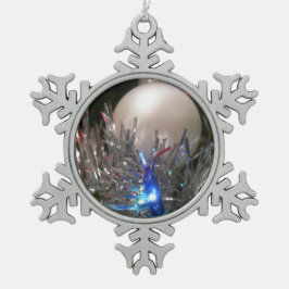 Glitzer Schneeflocken Zinn-Ornament