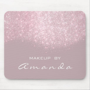 Glitzer-Schönheits-Studio-Make-upnamen-Rosa-Weiß Mousepad