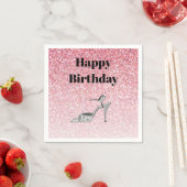 Glitzer-Schuh-Illustration Mode Pink Geburtstag Serviette (Beispiel)