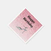 Glitzer-Schuh-Illustration Mode Pink Geburtstag Serviette (Ecke)
