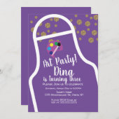 Glitzer Schürze Geburtstagsparty - Palette Einladung (Vorne/Hinten)