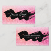 Glitzer | Schwarz gebürstet Visitenkarte (Vorne/Hinten)
