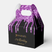 Glitzer, schwarz, lila funkelnarbig, Monogramm Geschenkschachtel (Vorderseite)