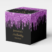 Glitzer, schwarz, lila funkelnarbig, Monogramm Geschenkschachtel (Vorderseite)