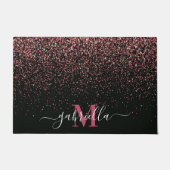 Glitzer Schwarz/Rosa Fußmatte (Vorderseite)