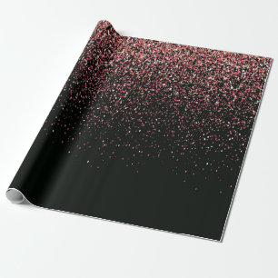 Glitzer Schwarz/Rosa Geschenkpapier