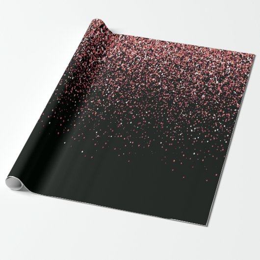 Glitzer Schwarz/Rosa Geschenkpapier (Ungerollt)