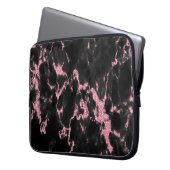 Glitzer Schwarz/Rosa Laptopschutzhülle (Vorderseite Links)