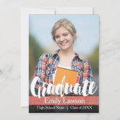 Glitzer Schwarz-weiß Rose | Foto-Abschluss-Karte Einladung (Vorderseite)