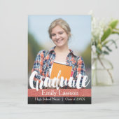 Glitzer Schwarz-weiß Rose | Foto-Abschluss-Karte Einladung (Stehend Vorderseite)