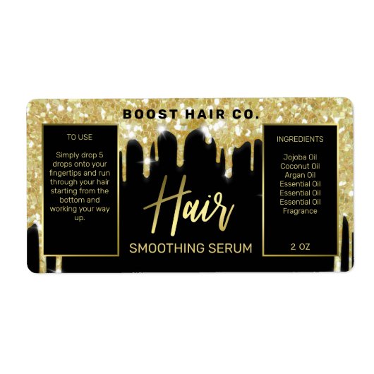 Glitzer-Schwarzgoldhaar-Serummarken (Vorne)