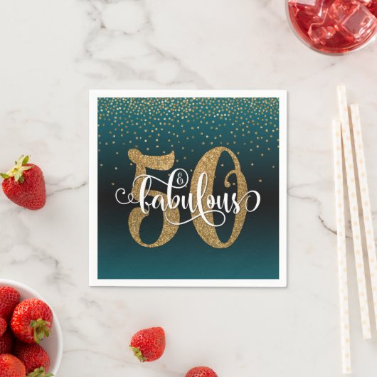 Glitzer + Script 50 & Fabulous, Aquamarin & Black Serviette (Beispiel)