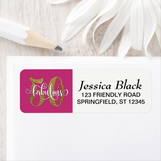 Glitzer, Script 50 & Fabulous auf Hot Pink Geburts (Insitu)