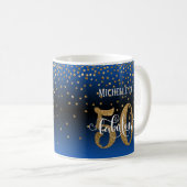 Glitzer & Script 50 & Fabulous, Blue Black Ombre Kaffeetasse (VorderseiteRechts)