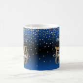 Glitzer & Script 50 & Fabulous, Blue Black Ombre Kaffeetasse (Mittel)