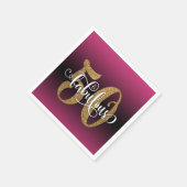 Glitzer & Script 50 & Fabulous, Hot Pink Geburtsta Serviette (Ecke)