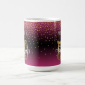 Glitzer & Script 50 & Fabulous, Hot Pink Ombre Kaffeetasse (Mittel)