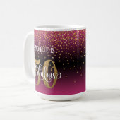 Glitzer & Script 50 & Fabulous, Hot Pink Ombre Kaffeetasse (Vorderseite Links)