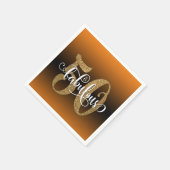 Glitzer & Script 50 & Fabulous, Orange Birthday Serviette (Ecke)