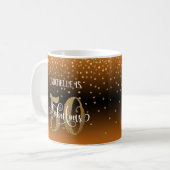 Glitzer & Script 50 & Fabulous, Orange Black Ombre Kaffeetasse (Vorderseite Links)