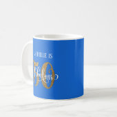 Glitzer & Script 50 & Fabulous Over Bright Blue Kaffeetasse (Vorderseite Links)