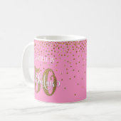 Glitzer & Script 50 & Fabulous Over Pink Kaffeetasse (Vorderseite Links)