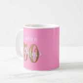 Glitzer & Script 50 & Fabulous Over Pink Kaffeetasse (Vorderseite Links)