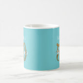 Glitzer & Script 50 & Fabulous Over Türkis Kaffeetasse (Mittel)