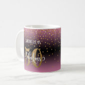 Glitzer & Script 50 & Fabulous, Pink Black Ombre Kaffeetasse (Vorderseite Links)