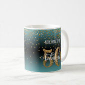 Glitzer Script 50 & Fabulous Türkis Black Ombre Kaffeetasse (VorderseiteRechts)