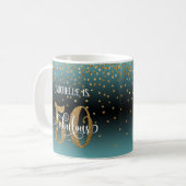 Glitzer Script 50 & Fabulous Türkis Black Ombre Kaffeetasse (Vorderseite Links)